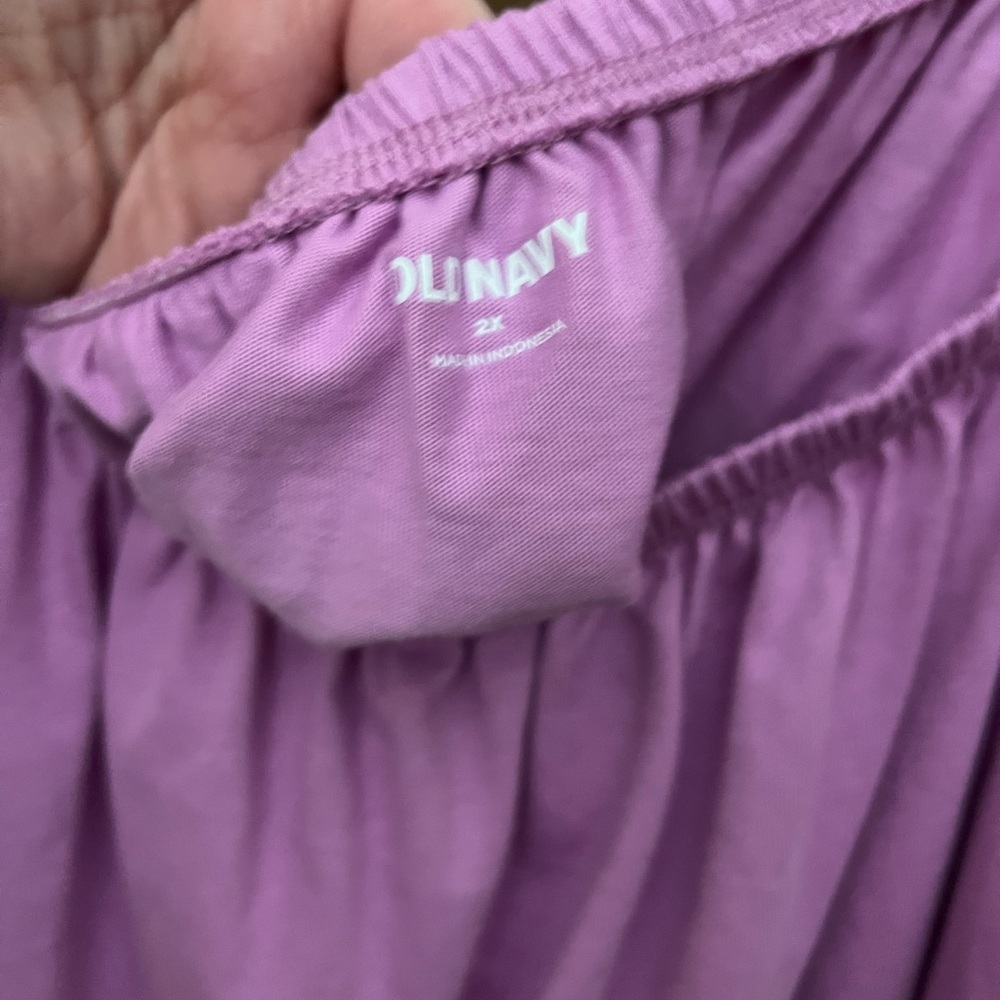 Old Navy 2X Pink Cropped Top Off-Shoulder Blouse - Picture 8 of 13